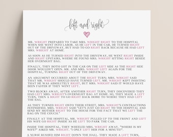 Left And Right Baby Shower Game, Pass The Prize Printable, Fun Game For Baby Shower, Mr & Mrs Wright Passing Game, Funny Baby Shower Game