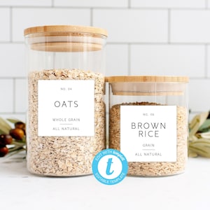 Pantry Label Template, Pantry Label Download, Modern Spice Labels, Editable Pantry Organization Labels, Pantry Container Label, Custom Label