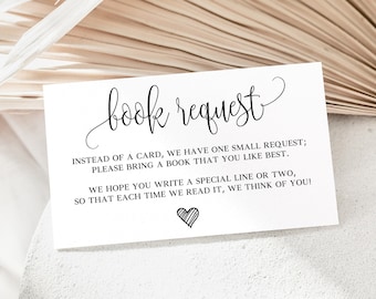 Baby Shower Book Request Insert: Library Printable (PDF & JPG)