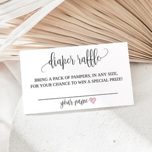 Editable Diaper Raffle Ticket Template, Custom Diaper Raffle Card, Baby Shower Insert, Diaper Raffle Ticket Printable, Cloth Diaper Raffle