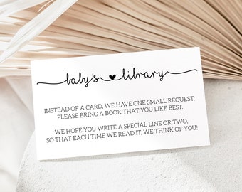Baby Shower Book Request Cards: Black & White (PDF)