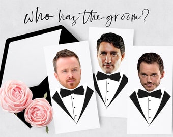 Who Has The Groom Game Template, Who Has The Groom Printable, Who Has The Groom Bridal Shower Game Printable, Celebrity Head Game To Play