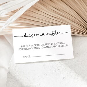 Bewerkbaar luierloterijticket, gepersonaliseerde luierloterijuitnodiging bijvoegsel, aangepaste luierloterijkaart, manieren om luiers te krijgen bij een babyshower