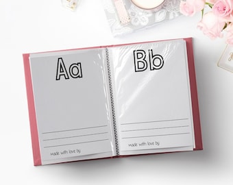 Il primo libro da colorare ABC del bambino: ricordo per la doccia (stampabile 5x7)
