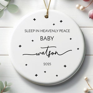 Sleep In Heavenly Peace, Baby Memorial Gift, Baby Memorial Ornament, Infant Loss Gifts, In Loving Memory Ornament, Loss Of Child Custom Gift