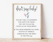 Don't Say Baby Game Sign: Baby Shower Printable (PDF)