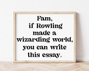 Póster divertido de la clase de inglés: Cita de Rowling (descarga digital)