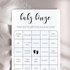 Editable Baby Shower Bingo Cards, Prefilled Baby Shower Bingo Card, How To Make Baby Shower Bingo Cards, Bingo Template Printable Download