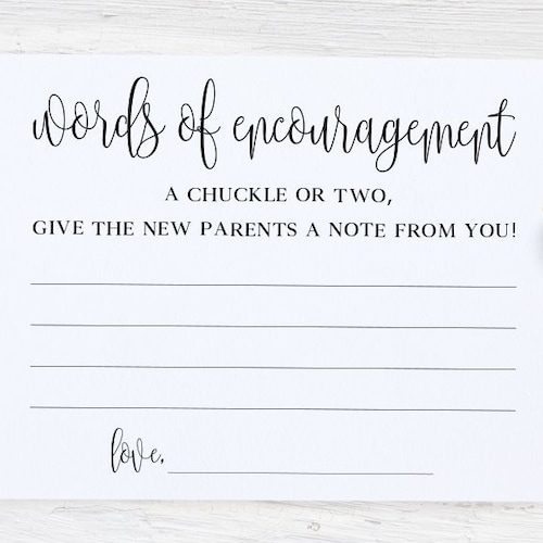 Printable Baby Shower Advice Cards and Sign Words of Wisdom Etsy