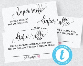 diaper raffle ticket diaper raffle ticket printable diaper etsy