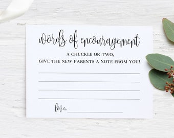 Words of Encouragement for the New Parents Cards, Words of Wisdom Cards, Advice Cards Baby Shower, Well Wishes Cards For Baby Shower Game