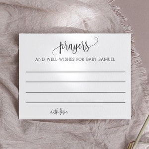 Editable Prayer Cards For Baby Shower, Prayer Cards Template, Prayer Cards Custom, Prayers & Well Wishes For Baby Printable, Advice Cards