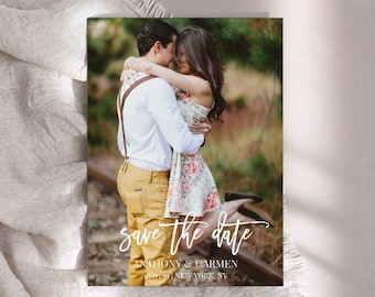 Editable Save The Date Cards, Personalized Wedding Save The Dates, Customizable Save The Date Template, Unique Photo Save The Date Cards DIY