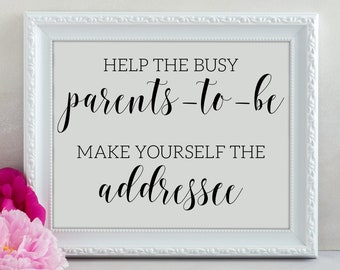 Help The Busy Parents To Be Make Yourself The Addressee Printable, Write Your Address On Envelope, Sending Thank You Cards After Baby Shower