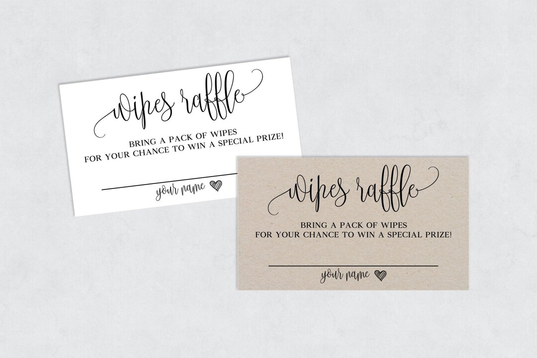Diaper Wipes Raffle Baby Shower, Wipes Raffle Ticket Printable, Wipe ...