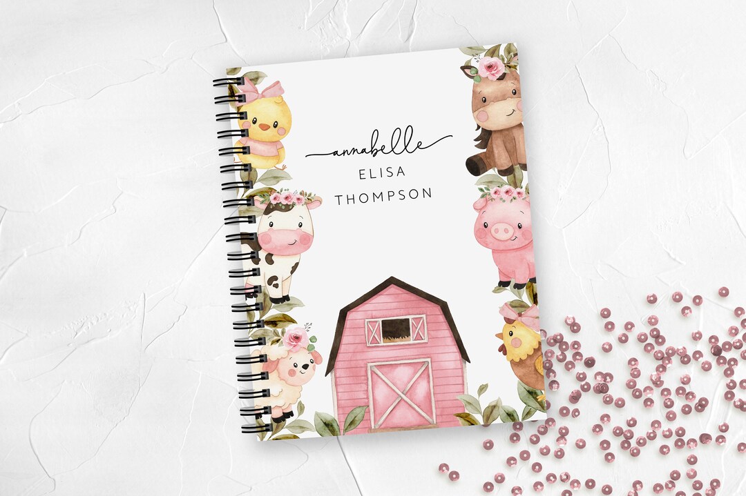 Farm Themed Baby Memory Book for Little Girl, Baby Journal Template