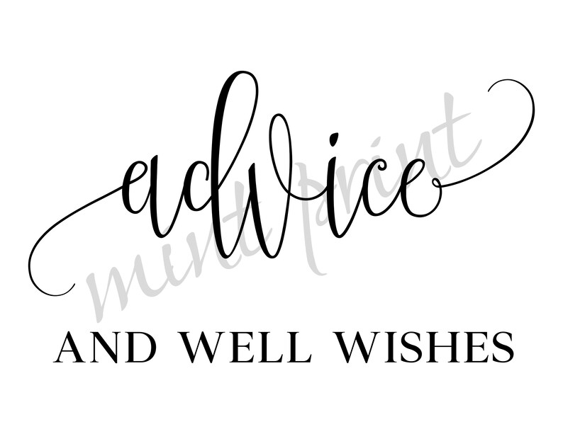 Instant Download Advice and Well Wishes Sign Printable For Etsy
