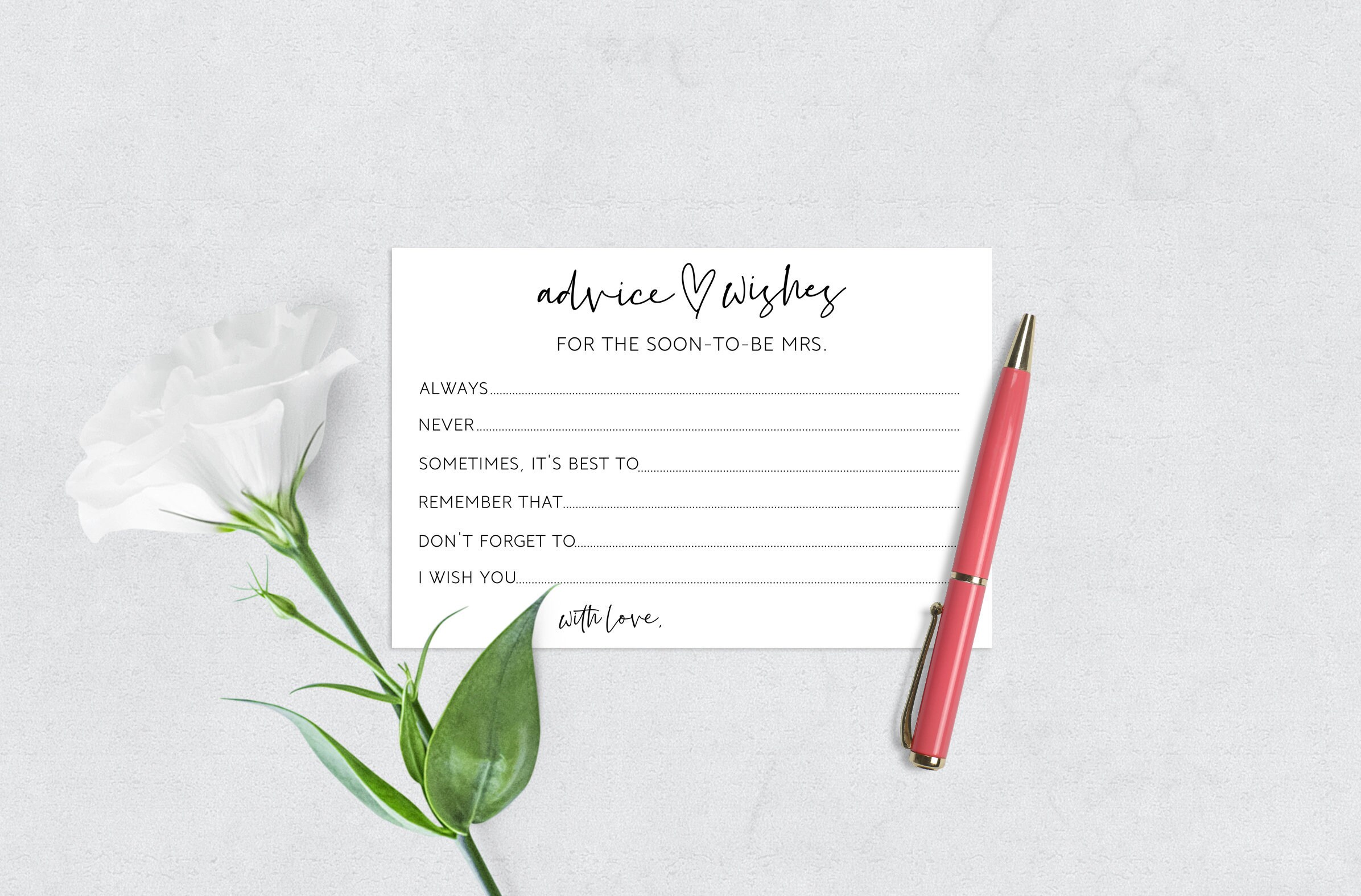 Instant Download Advice Bride Cards, Advice Bridal Shower, Advice For…