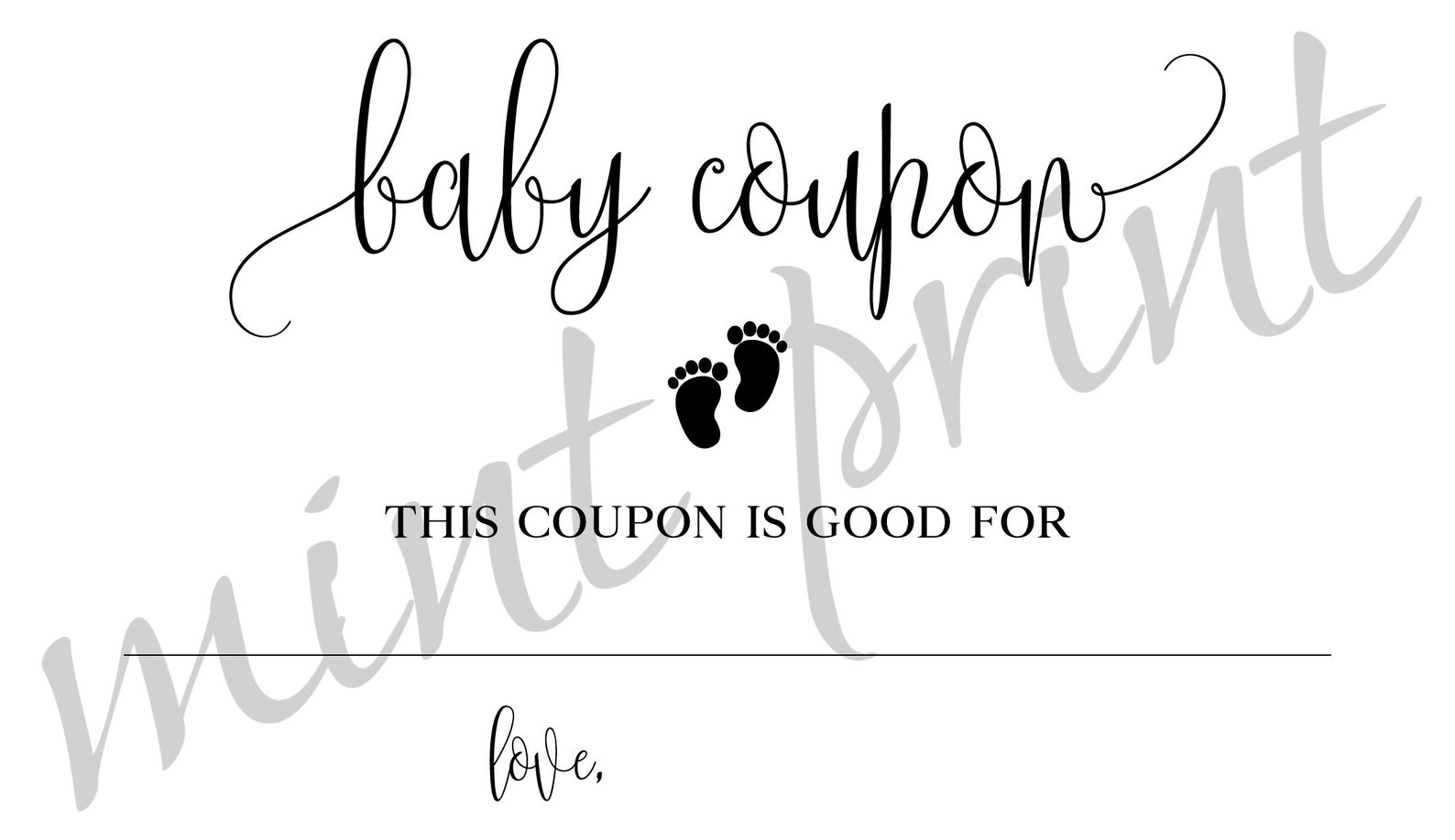 Instant Download Baby Coupon Printable Baby Shower Printable Etsy