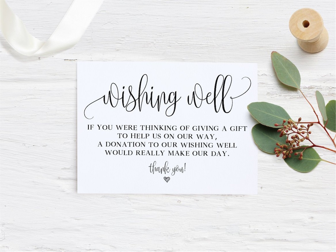 Instant Download Wishing Well Bridal Shower Wishing Well Etsy
