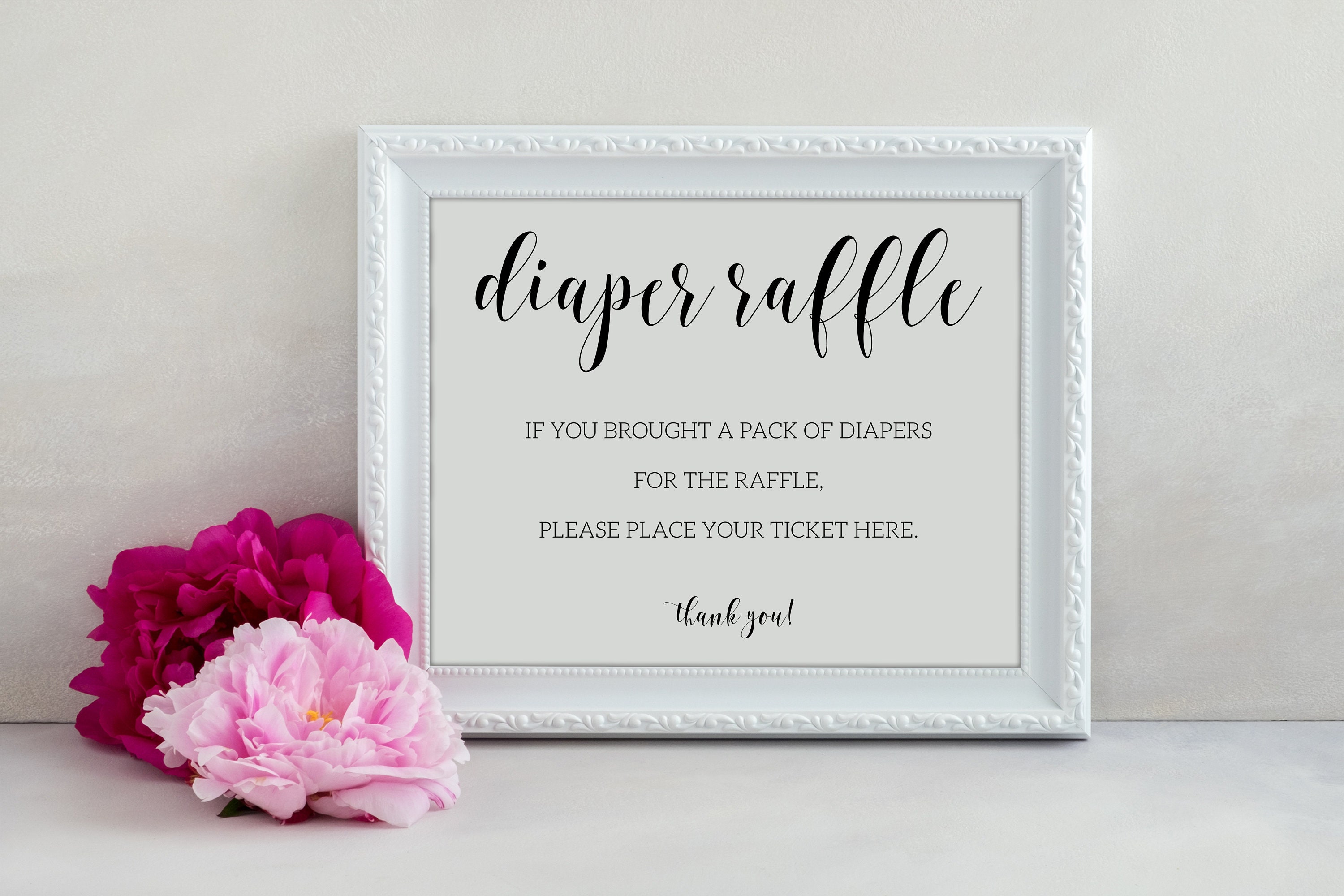 Instant Download Diaper Raffle Printable Diaper Raffle Sign Etsy