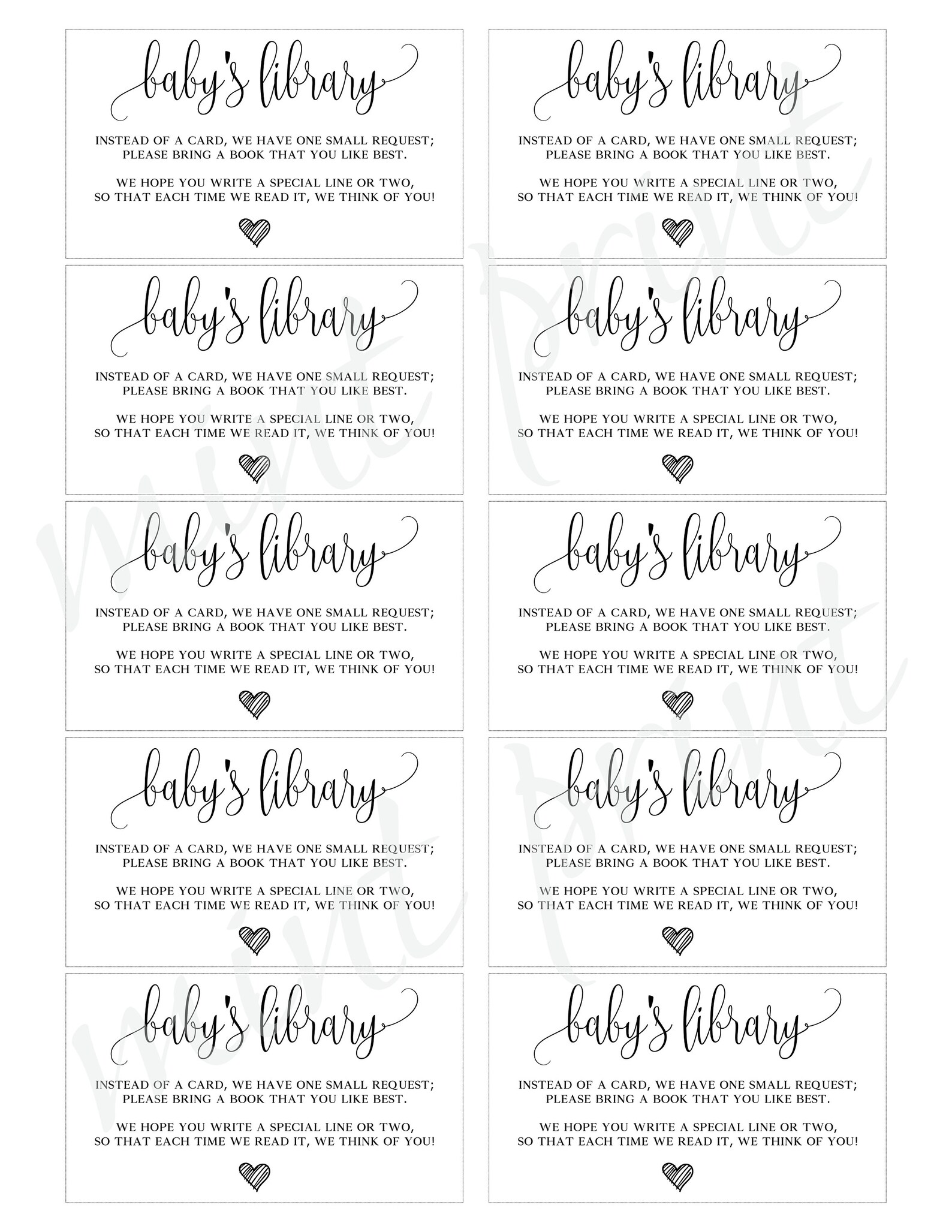 Bring A Book Instead of A Card Bring A Book Baby Shower Etsy