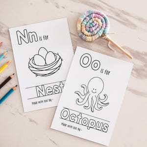 Baby abc kleurplaten, baby abc boek decoreren, baby abc boek bemoedigende kleurplaten, baby abc kleurboek, afdrukbare abc letterpagina