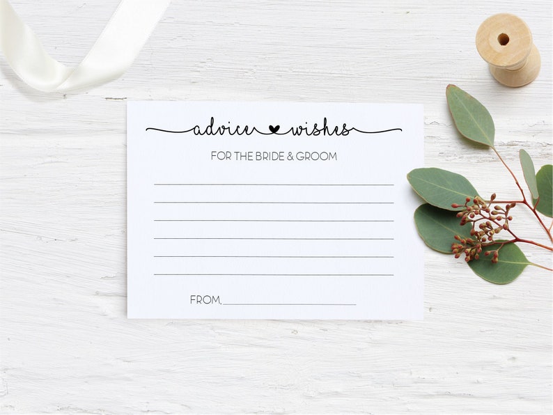 Well Wishes Cards Wedding Advice and Well Wishes for the Mr and Mrs PDF Advice For the Bride and Groom Printable Advice Cards Wedding