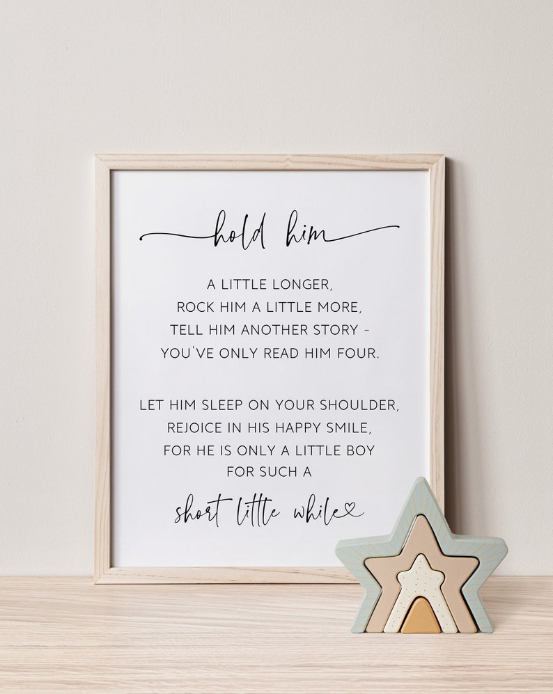Hold Him Longer Poem Print: Boy Nursery Decor (digital Download) - Etsy