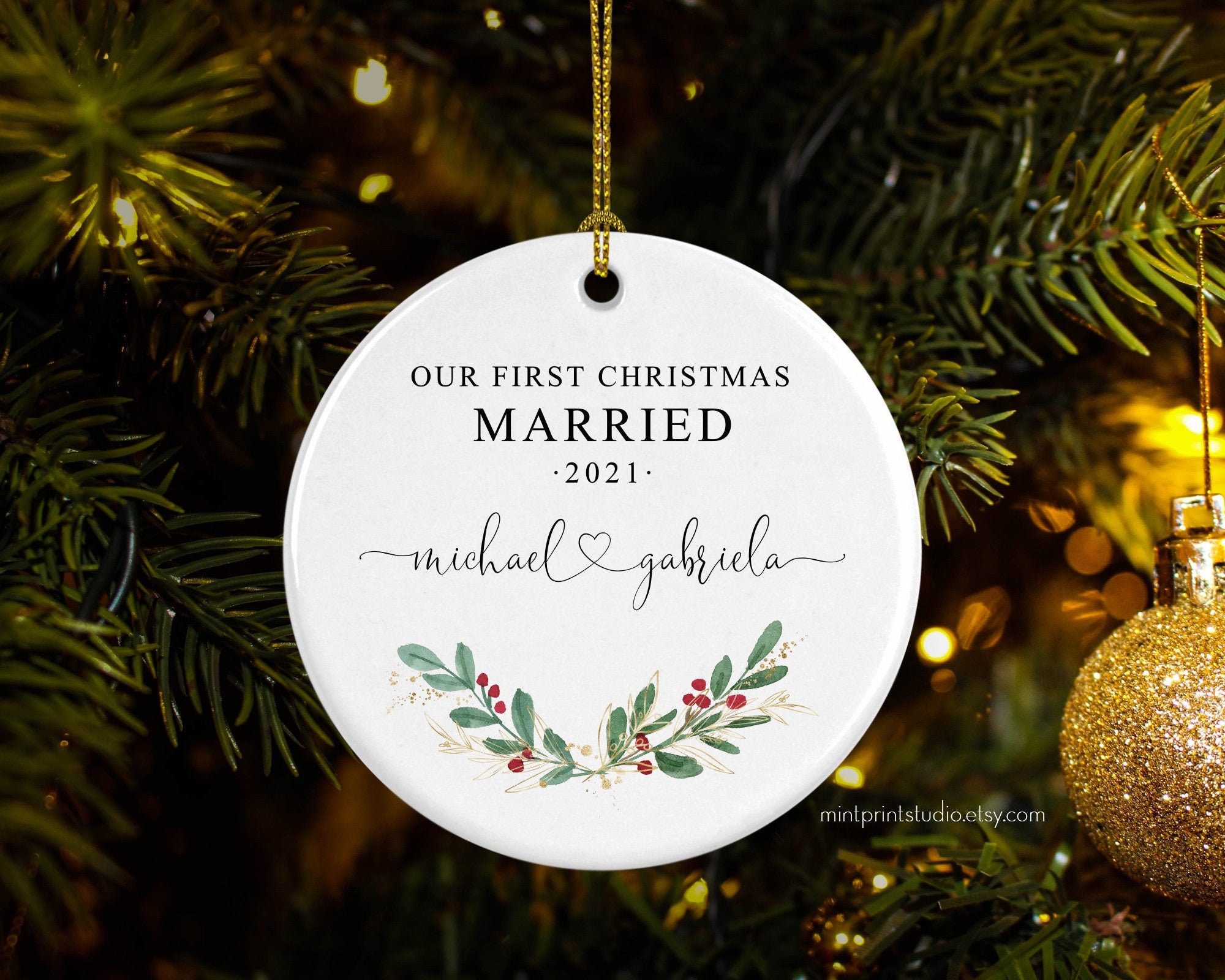 Our First Christmas Married Ornament 2023 Wedding Gift Ideas - Etsy Israel