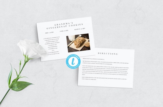 you design dual sided recipe cards 6x4 editable recipe cards printable recipe card template editable recipe card download 7x5 pdf recipe card design