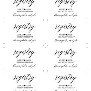 Edit Yourself Registry Card Insert Printable Registry Card | Etsy