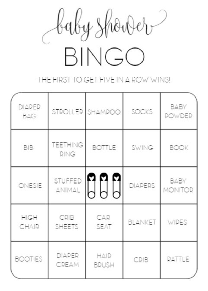 Edit Yourself Baby Shower Bingo Card DIY Prefilled Baby Etsy