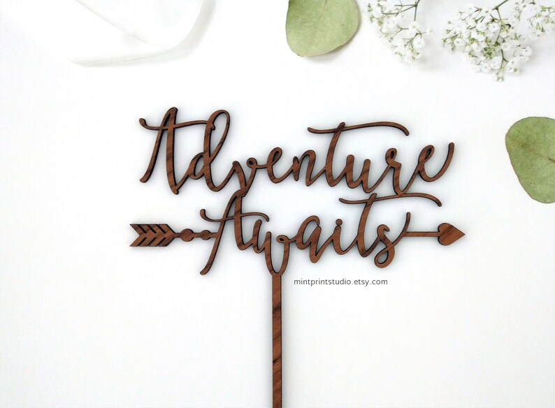 Adventure Awaits Cake Topper Virtual Baby Shower Adventure Etsy