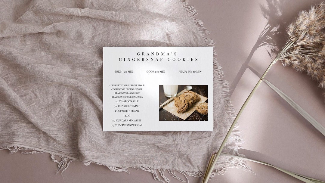 Double-sided Recipe Card Template, Editable Recipe Cards PDF, Custom ...