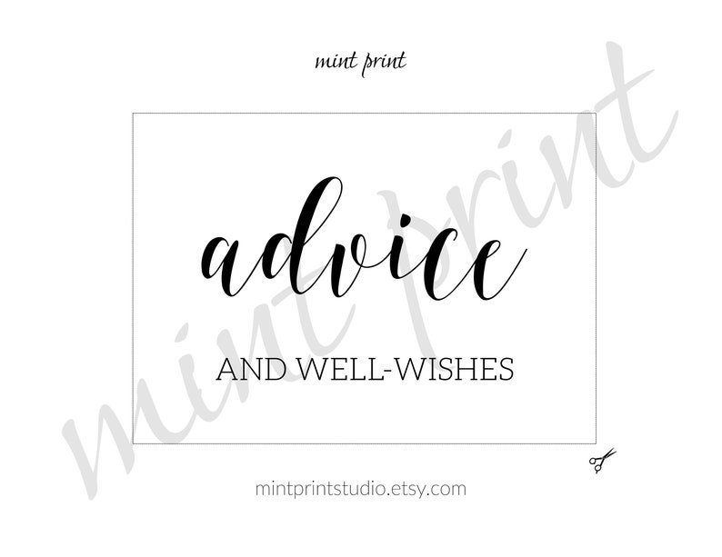 Advice and Well Wishes Printable Sign PDF Please Leave Your - Etsy