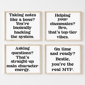 4-Pack Math Classroom Decor Bundle, Algebra Sign For Classroom, Back To School Decor, Classroom Decor Bundle, Class Rules Sign, Gen Z Poster