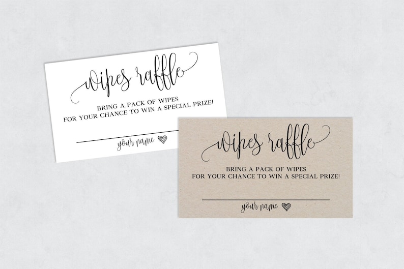 Wippy Raffle Diaper Wipes Raffle Ticket: Baby Shower Game (PDF & JPG) - Etsy