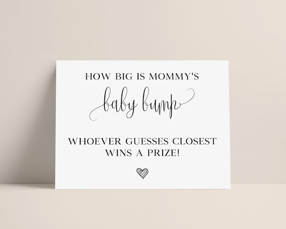 How Big is Mommy s Baby Bump Game Sign How Big is Mommy s Belly Printable Gender Reveal Party Game Ideas Guess the Pregnant Belly Size Etsy Canada