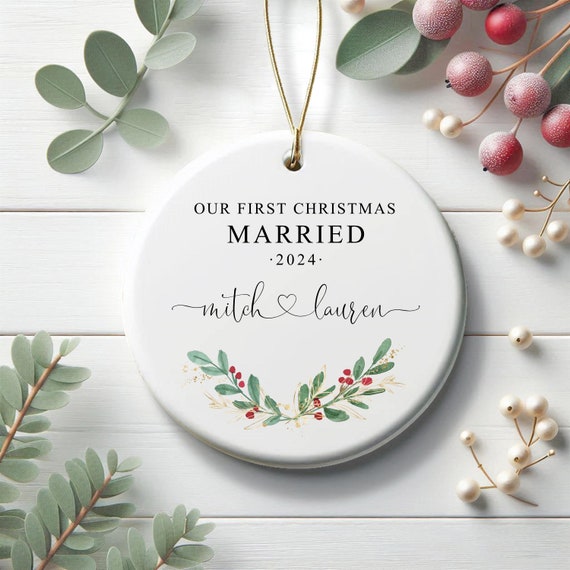 Our First Christmas Married Ornament 2025 Wedding Gift Ideas For Friends Best Gift For Couple Wedding Gift For Couple Who Has Everything