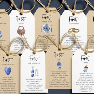 Étiquettes de vin de la première année du mariage, Étiquettes de vin la 1ère année, 9 étiquettes de vin d'étape importante du mariage, Étape importante de la première année de mariage, Idée de panier à vin DIY
