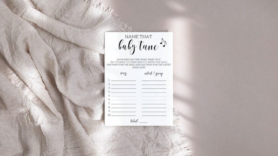 Name That Baby Tune Game: Baby Shower Activity (PDF & JPG)