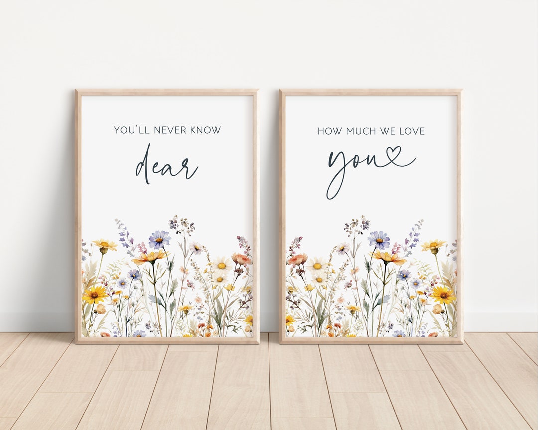 Wildflower Nursery Print Set: Boho Floral Wall Art - Etsy