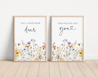 Wildflower Nursery Print Set: Boho Floral Wall Art