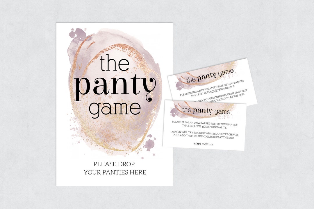 Edit Yourself Panty Game Bridal Shower Panty Game Cards Etsy