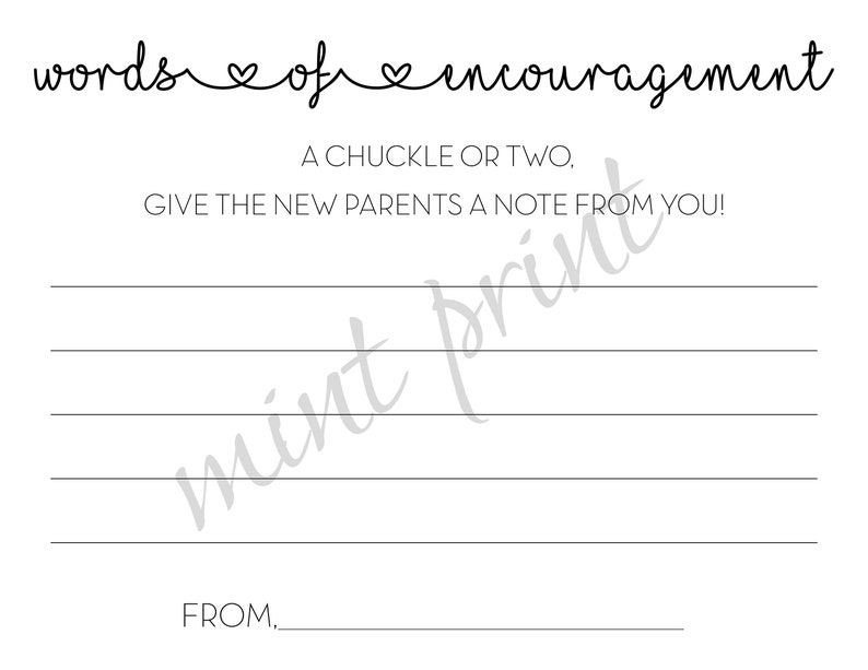 Instant Download Words of Encouragement for the New Parents Etsy