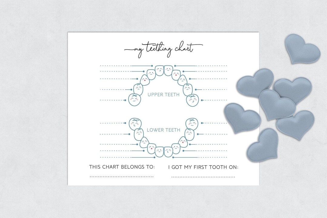 Baby Teething Chart, Baby Tooth Record, Keepsake Chart, Baby Book Chart