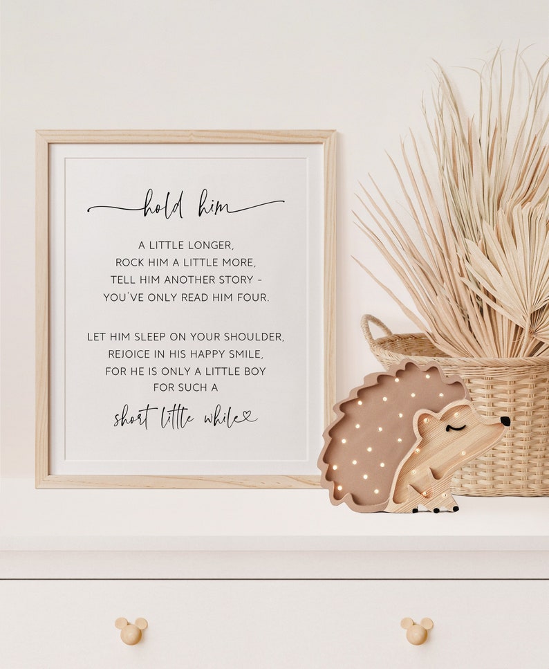 Hold Him Longer Poem Print: Boy Nursery Decor (digital Download) - Etsy