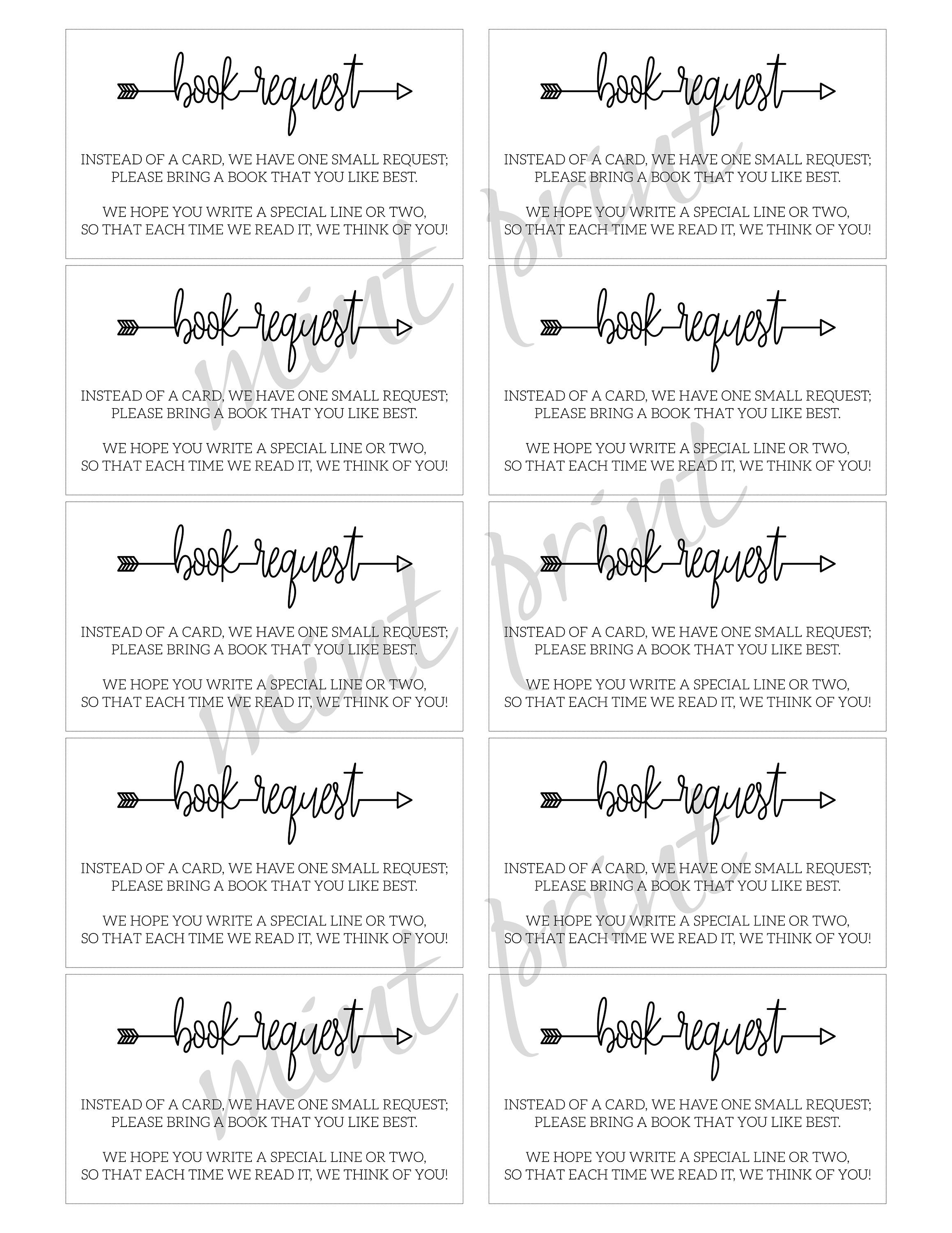 Book request cheap baby shower wording