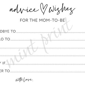 Printable Mom To Be Cards